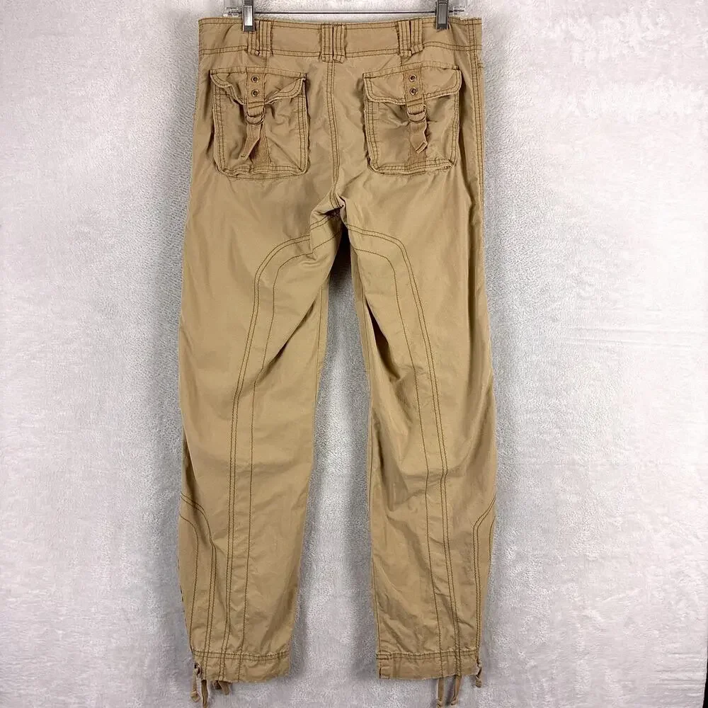 VTG Abercrombie & Fitch Pants Womens 6 Brown Cargo Paratrooper Rave Skate Y2K